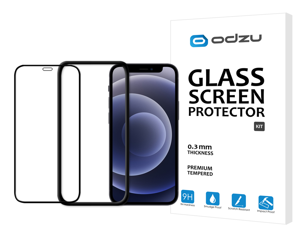 Odzu Glass Screen Protector Kit - iPhone 12 mini